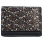 GOYARD ゴヤール サンフロランタン ヘリンボーン レザー コンパクトウォレット 二つ折り財布 カードケース ブラック