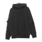 SUPREME シュプリーム 24SS ×NIKE Hooded Sweatshirt ナイキ アームロゴプリント スウェットプルオーバーパーカー ブラック FQ0759-063