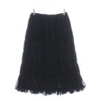 TAO COMME des GARCONS タオコムデギャルソン 24AW AD2024 ギャザーデザイン フレア ロングスカート レディース ブラック TN-S016