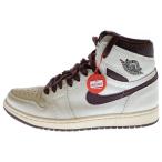 ナイキ ×アマ マニエール AIR JORDAN1 エアジョーダン1 ハイカットスニーカー ホワイト/ブラウン US7/25cm DO7097-100