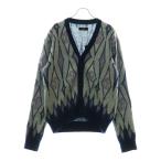 AMIRI アミリ 23AW ARGYLE MOHAIR CARDIGAN アーガイルチェック総柄 モヘヤ混 ニット カーディガン ブルー AW23MKC003 420