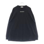 バレンシアガ SPANDEX LOGO L/S TEE スパンデックスプリント コットンストレッチ クルーネック 長袖Tシャツ ブラック 470125 TVK09