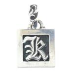 CHROME HEARTS (クロムハーツ) FRAMED LETTER BLOCK フレームド レターブロック K アルファベットチャーム ネックレストップ シルバー