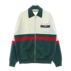 GUCCI グッチ シェリーライン ホースビット GGロゴプレート ジップアップ スウェット ジャケット グリーン/ホワイト 625402