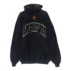 BALENCIAGA バレンシアガ 23SS SKATER HOODIE クラッシュダスト加工 ワッペン スウェット プルオーバーパーカー ブラック 739024 T0VN3