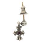 CHROME HEARTS クロムハーツ TNY E CH PLS 1 RUBY タイニーE CHプラス アフター 1ルビー ドロップ ピアス シルバー
