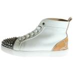 CHRISTIAN LOUBOUTIN クリスチャンルブタン LOU SPIKES ルー スパイクス スタッズ レザーハイカットスニーカー ホワイト/グレー