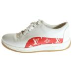 シュプリーム 17AW ×LOUIS VUITTON LV SPORT SNEAKER ルイヴィトン スポーツスニーカー モノグラム レザーシューズ ホワイト/レッド CL0167