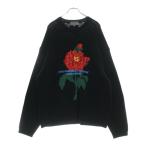シュプリーム 20AW×Yohji Yamamoto Sweater ヨウジヤマモト 花と少年期 フラワーエンプロイダリー クルーネック ロゴ ニットセーター