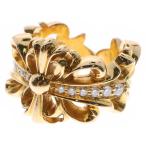 CHROME HEARTS クロムハーツ 22K DBL FLRL CRS P D ダブルフローラルクロス リング PAVEダイヤ ゴールド