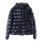 MONCLER モンクレール 19AW ナイロン ジップアップ サイドロゴ フーディー ダウンジャケット ブラック E20934685805