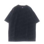 BUDSPOOL バッズプール ×GAKKIN ガッキン 花罰家紋 コットン ベロア クルーネック 半袖 Tシャツ カットソー ブラック