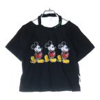 ファセッタズム × ディズニー ミッキー プリント オープンバック ショートスリーブ カットソー 半袖 Tシャツ レディース MIMI-TEE-W05