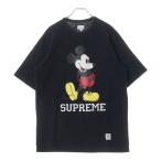 シュプリーム 09AW × ディズニー ミッキーマウス プリント クルーネック 半袖Tシャツ カットソー ブラック