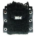 DIESEL ディーゼル マーミィ ファー付き レザーショルダーバッグ 巾着 ブラック レディース X08229