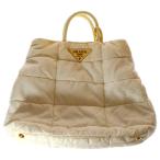 ショッピングプラダ PRADA プラダ クリスピー トライアングルロゴプレート キルティング 2WAY ショルダーバッグ トートバッグ レディース ホワイト BN1596