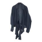 CHANEL シャネル フリルデザイン ココマークボタン シルク 長袖シャツ レディース ブラック