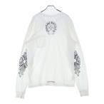 CHROME HEARTS クロムハーツ FLRL CRS L/S TEE ネックロゴ フローラル ロゴプリント ロングスリーブ 長袖Tシャツ カットソー ホワイト
