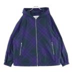 BURBERRY バーバリー チェックパターン ナイロン フーデッド ジップアップジャケット パーカー パープル 8079011