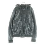 ショッピングGABBANA DOLCE & GABBANA ドルチェアンドガッバーナ ラムレザー ジップアップ フーデットジャケット パーカー ブラック G9K46L