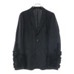 コムデギャルソンオムプリュス 12SS AD2011 フリル加工 ダブルフラップポケット 2B テーラードジャケット ブラック PI-J111