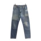 GUCCI グッチ 17AW ジップフライ バイカラー ストレート デニム パンツ インディゴ 475274-XR609