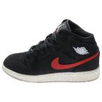 NIKE Nike GS AIR JORDAN 1 MID MULTI COLOR SWOOSH воздушный Jordan 1 многоцветный sushu черный Kids US4.5Y/23.5cm 554725-065