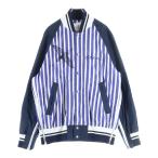 Sacai サカイ 19SS ×DR.WOO ドクター ウー フロントエンブロイダリーデザイン ストライプ柄 7B シャツブルゾン ブルー/ホワイト 19-01948M