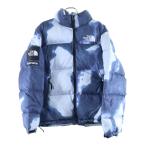 ショッピングシュプリーム SUPREME シュプリーム 21AW Bleached Denim Print Nuptse Jacket ブリーチド デニムプリント ヌプシ ダウンジャケット インディゴ ND521001