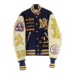 ショッピングデコ ヴィンテージ ホワイツビル ニューヨーク マスタングス フルデコ レザー切り替え ウール ヴァーシティジャケット スタジャン