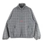 ショッピングシュプリーム シュプリーム 20SS Track Half Zip Pullover ロゴエンブロイダリー チェック柄 トラック ハーフジップ プルオーバージャケット グレー