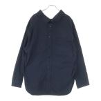 BALENCIAGA バレンシアガ ロゴ刺繍 スウィングカラー ロングスリーブ コットンシャツ ブラック 491851 TWB01