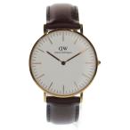 Daniel Wellington ダニエルウェリントン アナログ クオーツ ホワイト文字盤 レザーベルトウォッチ 腕時計 ホワイト/ゴールド M36RW