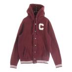 ショッピングAbercrombie Abercrombie&Fitch アバクロンビーアンドフィッチ Cロゴエンブロイダリー スナップボタン フーディー パーカー レッド