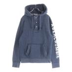 ショッピングAbercrombie Abercrombie&Fitch アバクロンビーアンドフィッチ アームロゴエンブロイダリー ハーフジップ プルオーバーフーディー パーカー ネイビー