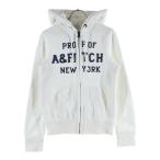 ショッピングAbercrombie Abercrombie&Fitch アバクロンビーアンドフィッチ フロントロゴエンブロイダリー ジップアップフーディー パーカー ホワイト