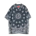 ショッピングsupreme SUPREME シュプリーム 21SS Bandana Silk S/S Shirt バンダナ シルク オープンカラー 半袖 シャツ ブラック