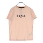 FENDI フェンディ フロントロゴ クルーネック半袖Tシャツ カットソー キッズ ピンク JUI026 AEXL