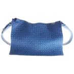 ショッピングbottega BOTTEGA VENETA ボッテガヴェネタ イントレチャート レザーメッセンジャーバッグ ショルダーバッグ ブルー 113038