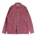 marimekko マリメッコ JOKAPOIKA 2017 ストライプ柄 コットン 長袖シャツ レッド レディース