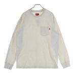 SUPREME シュプリーム 18AW L/S Pocket Tee フロントポケット クルーネック 長袖Tシャツ カットソー アイボリー
