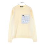FENDI フェンディ 20SS ズッカ柄メッシュポケット クルーネック ニットスウェット セーター ベージュ FAE536 AAXS