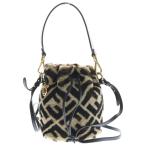 FENDI フェンディ モントレゾール ミニ ムートン ズッカ ショルダーバッグ ブラウン8BS010