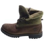 Timberland ティンバーランド ROLL TOP BOOTS レースアップ ヌバック ロールトップブーツ ダークブラウン/カーキ US8/26cm 48524