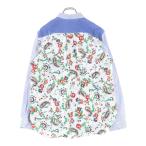 コムデギャルソンジュンヤワタナベマン 22SS AD2021 ページリー 切替 ストライプ 長袖 シャツ ブルー WI-B003