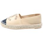 CHANEL シャネル エスパドリーユ ラムスキン レザースリッポン レディース ベージュ G30604