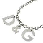 DOLCE &amp; GABBANA ドルチェアンドガッバーナ D&amp;G ロゴチャーム チョーカー ネックレス ブレスレッド シルバー