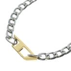 DIESEL дизель STEEL NECKLACE D Logo цепь колье серебряный / Gold DX1343