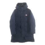 DANTON ダントン 16AW ミニロゴパッチ フーデット ジップアップ ロングダウンジャケット レディース ネイビー JD-8744