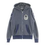 HYDROGEN ハイドロゲン BRONZAJI スカルパイルパッチ フリースジップアップパーカー グレー